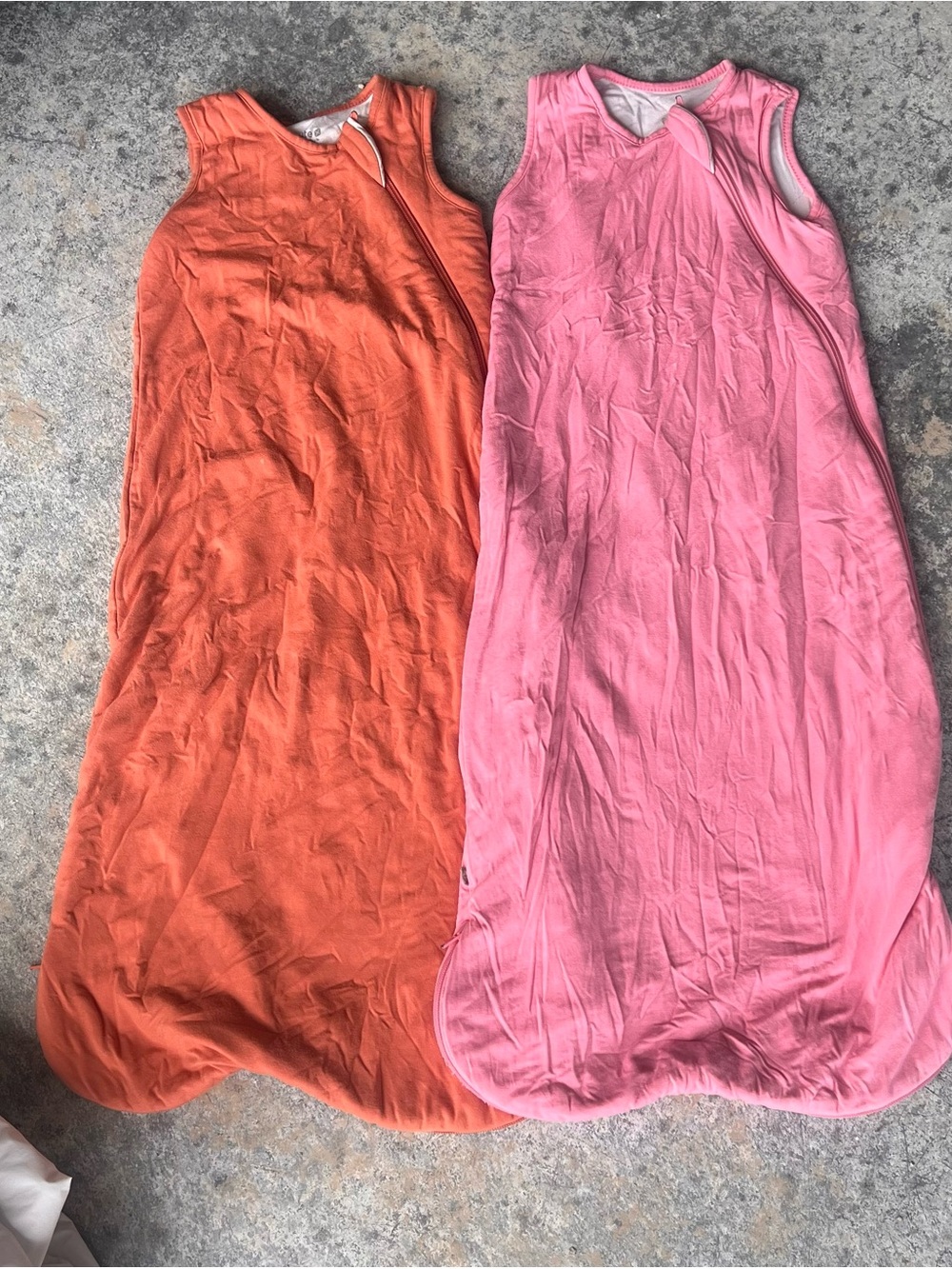 Kyte BABY Orange & Pink Sleep Sacks - Soft Sleeveless Pajamas